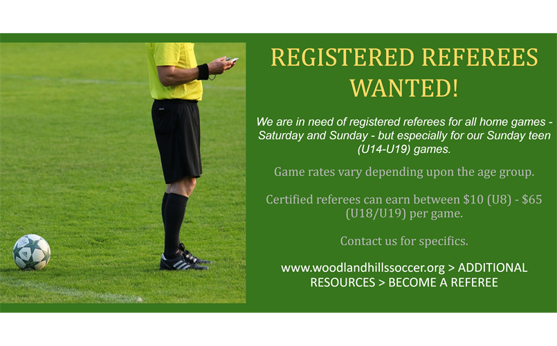 Registered Referees Needed!